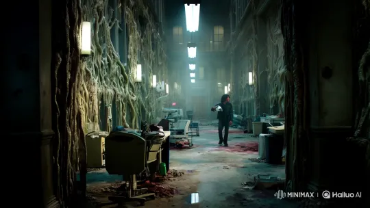 Apocalyptic Hospital: Ash Williams Battles Fungal Horrors – AI Generated Video | Hailuo AI
