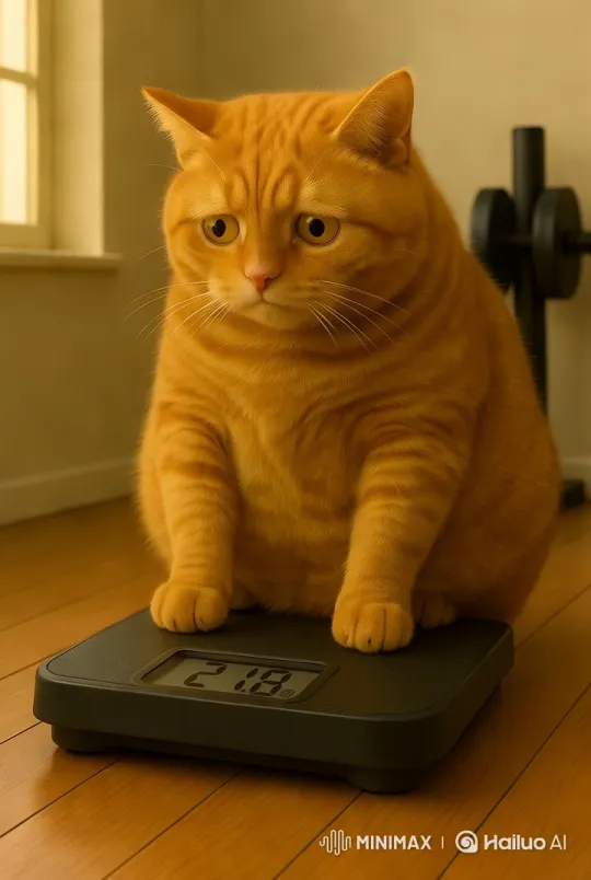Anxious Cat Watches Weight on Bathroom Scale – AI Generated Video | Hailuo AI