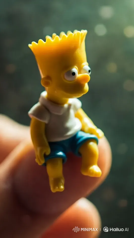 Close-up of Detailed Bart Simpson Figurine – AI Generated Video | Hailuo AI