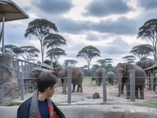 Peaceful Elephant Enclosure at the Zoo – AI Generated Video | Hailuo AI