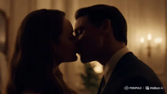 Intimate Couple's Kiss Captured in Artistic Warmth – AI Generated Video | Hailuo AI