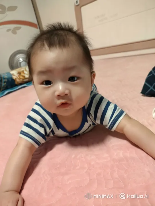 Baby Lip-Syncs Joyfully on Pink Quilt – AI Generated Video | Hailuo AI