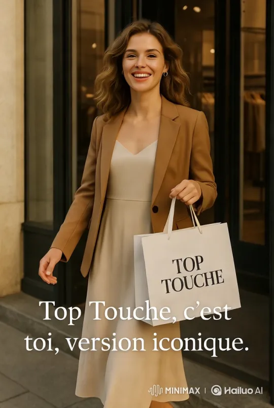 Stylish Woman Showcases Fashion in High-End District – AI Generated Video | Hailuo AI