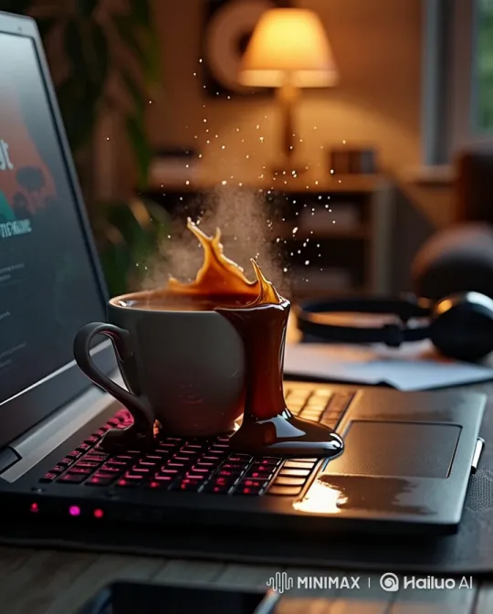 Tranquil Cafe Scene with Flowing Coffee – AI Generated Video | Hailuo AI
