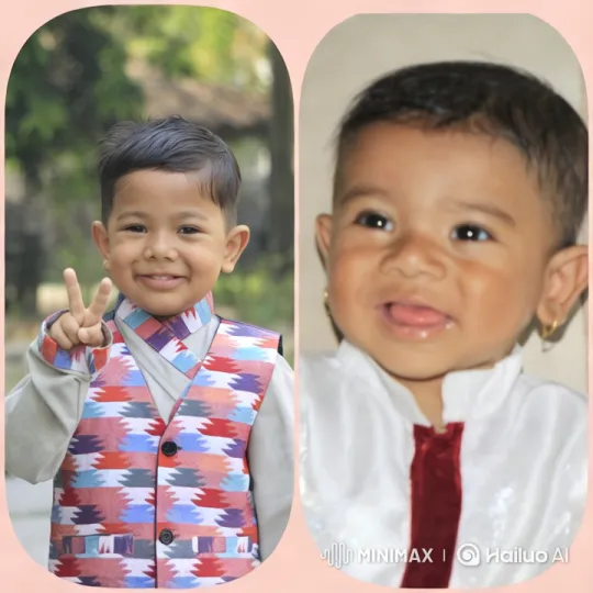 Boys in Traditional Attire Showcase Friendship in Serene Setting – AI Generated Video | Hailuo AI