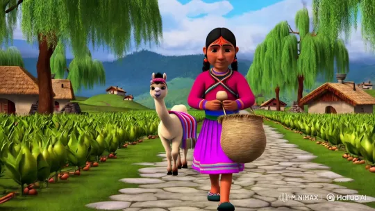 Inca Girl Knits, Walks Through Traditional Village – AI Generated Video | Hailuo AI