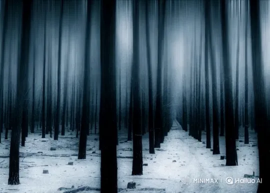 Eerie Beauty: Journey Through a Haunting Forest – AI Generated Video | Hailuo AI