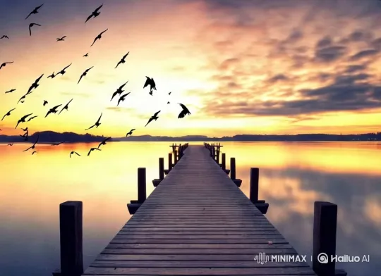 Tranquil Sunset: Pier Reflections and Sky – AI Generated Video | Hailuo AI