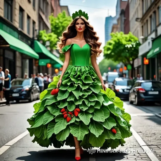 Dancing Woman Showcases Artistic Dress in Cityscape – AI Generated Video | Hailuo AI