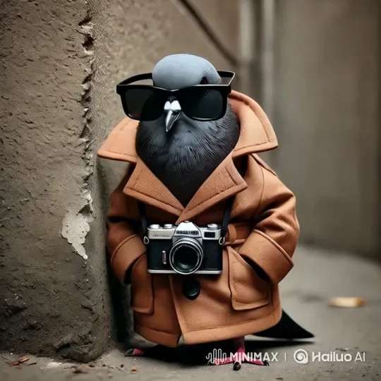 Spy Pigeon Confronted by Police in Alley – AI Generated Video | Hailuo AI