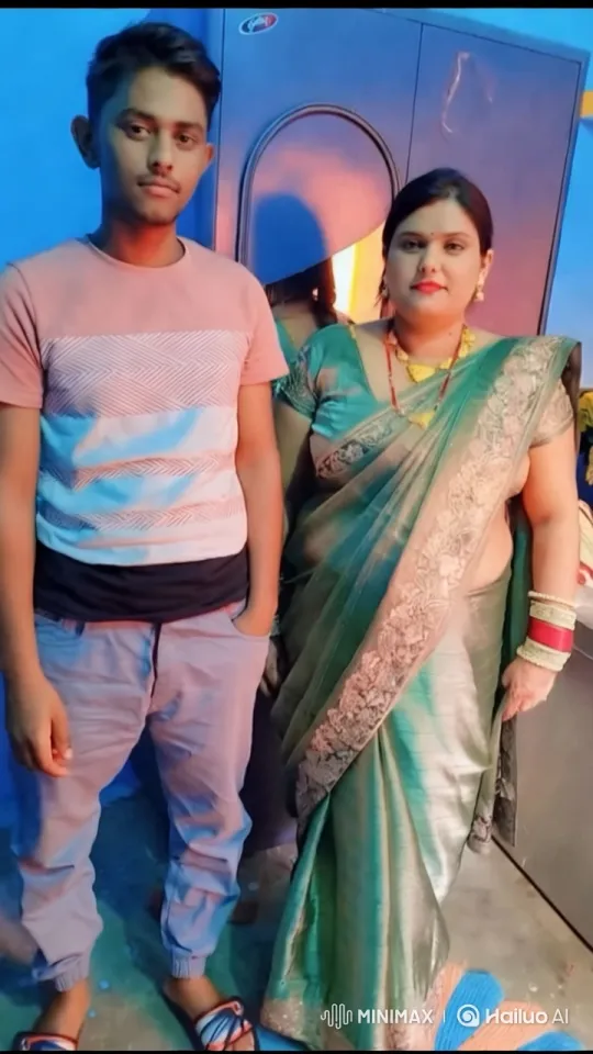 Cultural Contrast: Woman in Sari and Man in Casual Attire – AI Generated Video | Hailuo AI
