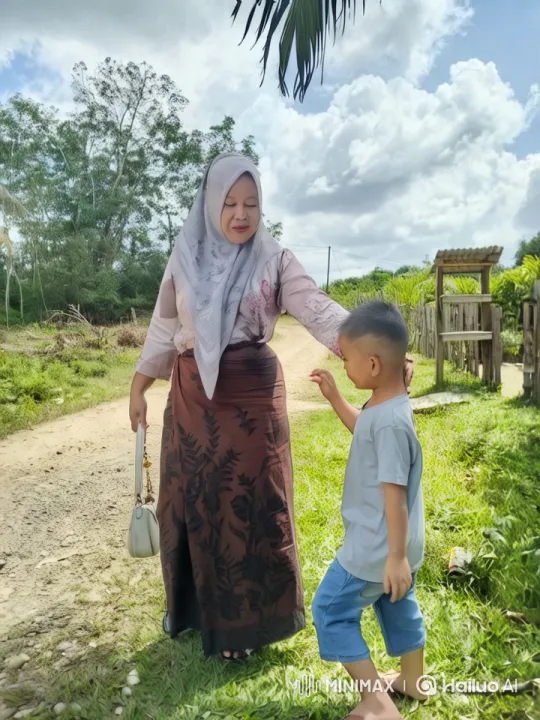 Woman and Boy Argue in Lush Landscape – AI Generated Video | Hailuo AI