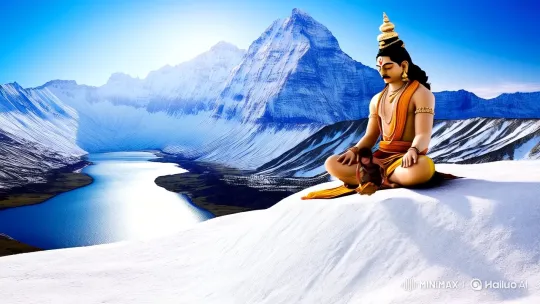 Lord Shiva's Meditation and a Child's Playful Encounter – AI Generated Video | Hailuo AI