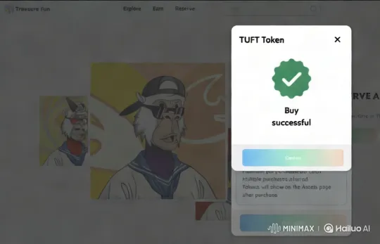 Successful TUFT Token Purchase with Animated Character Illustrations – AI Generated Video | Hailuo AI