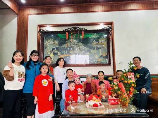 Three generations celebrate the 85th birthday of three elders – AI Generated Video | Hailuo AI