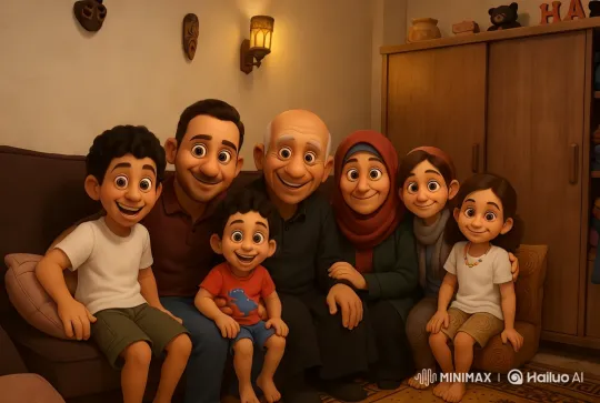 Family Gathering in Cozy, Aesthetically Rich Living Room – AI Generated Video | Hailuo AI