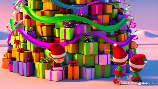 Pixar-Style Elves Create Animated Christmas Tree – AI Generated Video | Hailuo AI