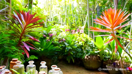 Traditional Indonesian Herbal Remedies in Serene Garden Setting – AI Generated Video | Hailuo AI