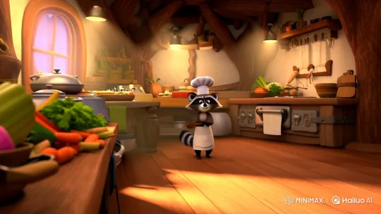 Raccoon Chef Creates Cozy Kitchen Delights – AI Generated Video | Hailuo AI