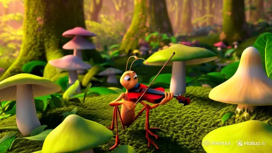 Forest Symphony: Cricket, Frog, and Bat's Harmonious Dance – AI Generated Video | Hailuo AI