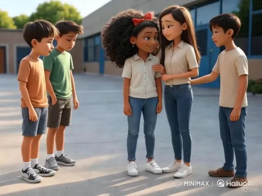 Maya's Reconciliation in a Sunny Schoolyard – AI Generated Video | Hailuo AI