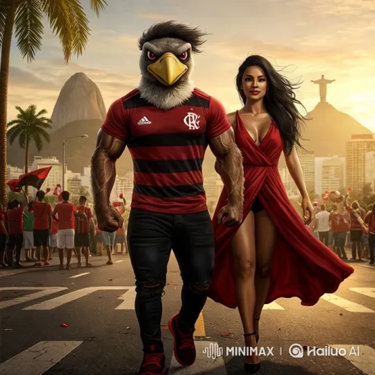 Flamengo Mascot and Companion Showcase Rio's Vibrancy – AI Generated Video | Hailuo AI