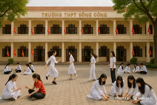 Vibrant Vietnamese Schoolyard Activities – AI Generated Video | Hailuo AI