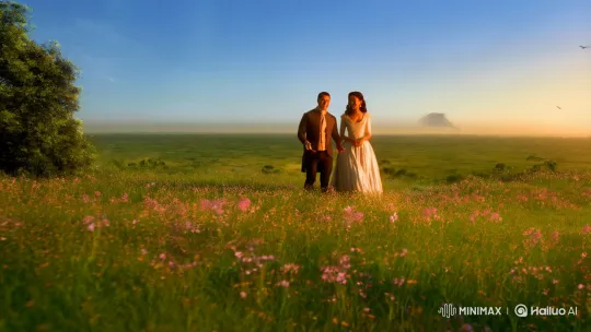 Graceful Encounter in a Serene Landscape – AI Generated Video | Hailuo AI