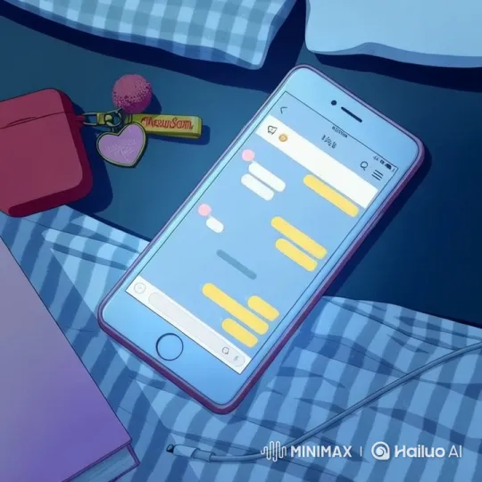 Animated Still Life: Messaging on a Checkered Surface – AI Generated Video | Hailuo AI