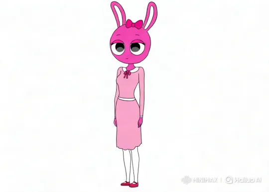 Anthropomorphic Bunny in Elegant Pink Outfit – AI Generated Video | Hailuo AI
