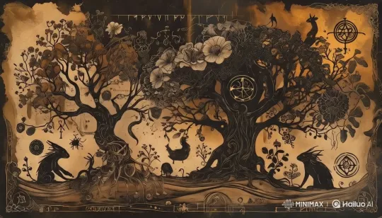 Artistic Animation of Enchanted Trees with Attentive Rabbits – AI Generated Video | Hailuo AI