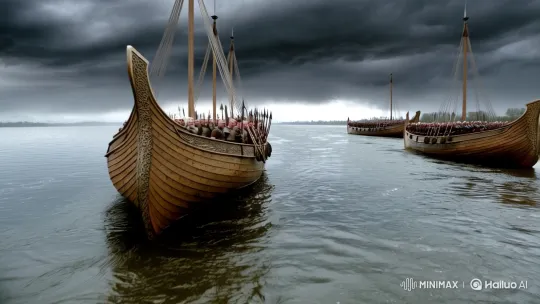 Epic Viking River Battle: High Aesthetic Cinematic Scene – AI Generated Video | Hailuo AI