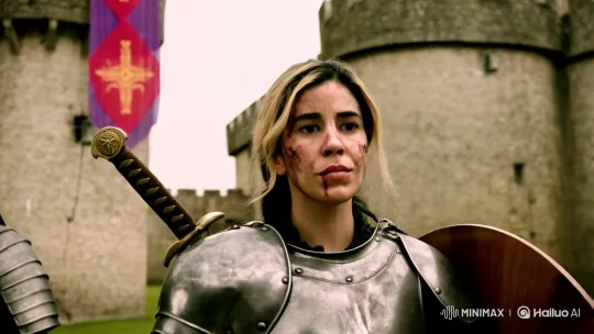 Warrior Woman in Ancient Castle: Cinematic Scene – AI Generated Video | Hailuo AI