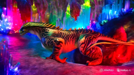 Xenomorph Hybrid Explores Rainbow Crystal Cave – AI Generated Video | Hailuo AI