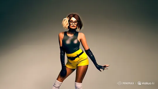 Woman in Stylish, Confident Poses Captured by Tracking Shot – AI Generated Video | Hailuo AI
