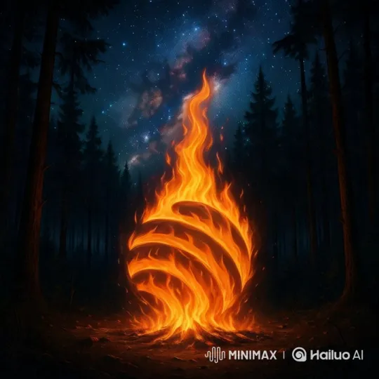 Forest Fireball under the Starry Night Sky – AI Generated Video | Hailuo AI