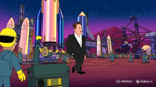 Elon Musk in Vibrant Animated Tribute to SpaceX – AI Generated Video | Hailuo AI
