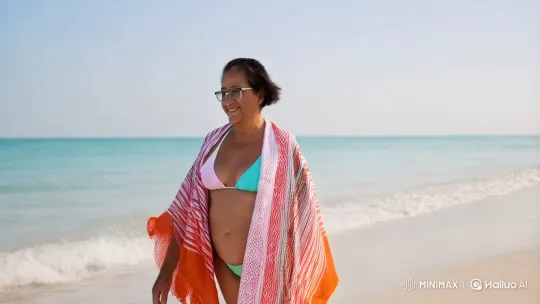 Sustainable Style on a Serene Beach – AI Generated Video | Hailuo AI