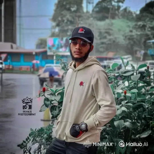 Man in Beige Hoodie Walks Through Urban Park – AI Generated Video | Hailuo AI
