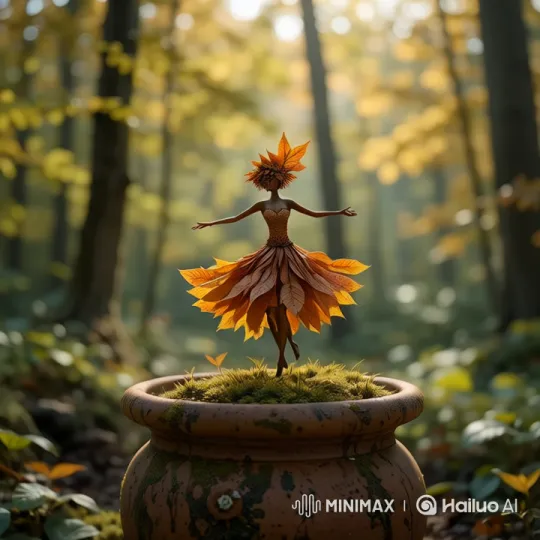 Autumn Leaf Figure Dance in Enchanted Forest – AI Generated Video | Hailuo AI
