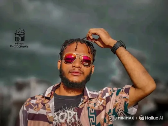 Dramatic Portrait: Man in Patterned Shirt Against Cloudy Sky – AI Generated Video | Hailuo AI