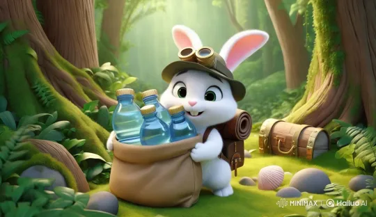 Charming Rabbit Prepares for Forest Adventure – AI Generated Video | Hailuo AI
