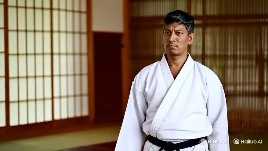Martial Arts Master Demonstrates Precision in Serene Dojo – AI Generated Video | Hailuo AI