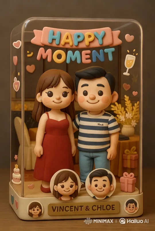 Joyful Dolls Celebrate Love in Cozy Setting – AI Generated Video | Hailuo AI