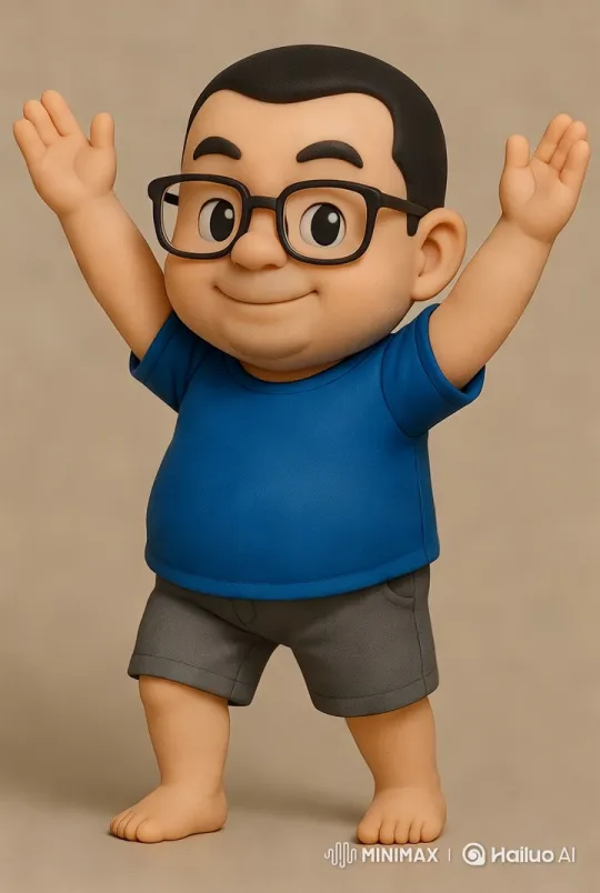Boy Celebrates with Excited Gestures in Colorful Style – AI Generated Video | Hailuo AI