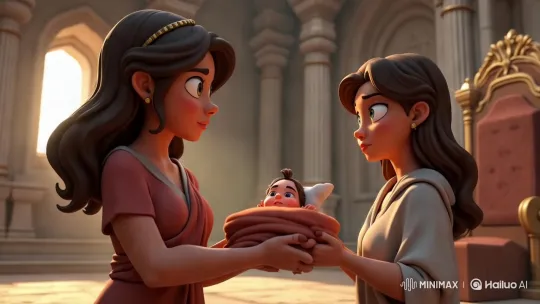 Dramatic Confrontation Over a Baby in a Majestic Hall – AI Generated Video | Hailuo AI