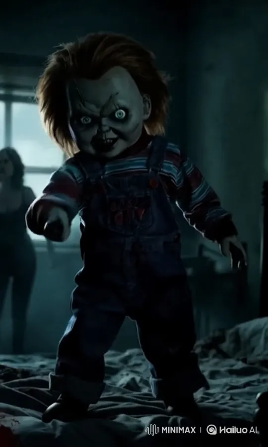 Horror Short Film: Terrifying Doll with Bloody Grin – AI Generated Video | Hailuo AI