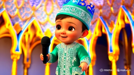 Adorable Child in Islamic Attire at Mosque Setting – AI Generated Video | Hailuo AI