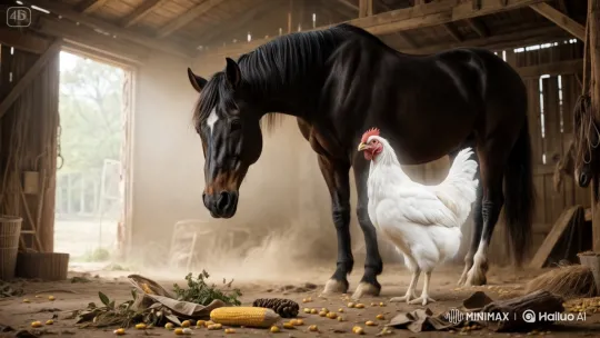 Dreamlike Pan Across a Nostalgic Barn Scene – AI Generated Video | Hailuo AI