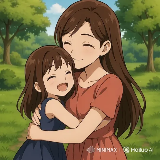 Joyful Mother-Daughter Bond in a Lush Garden – AI Generated Video | Hailuo AI